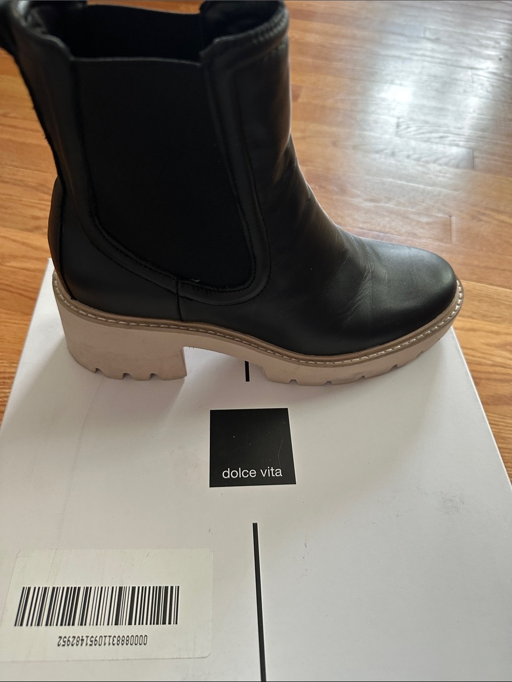 Dolce Vita Black Leather Hawk H2O Lug Chelsea Boots